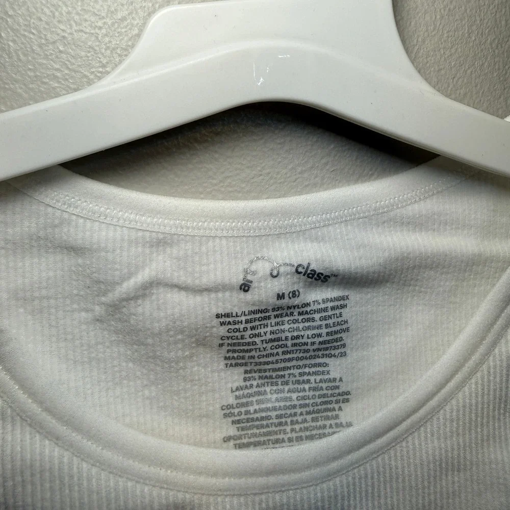 Art Class Girls White Ribbed Cropped Short Sleeve Shirt Size Medium 8 NWT